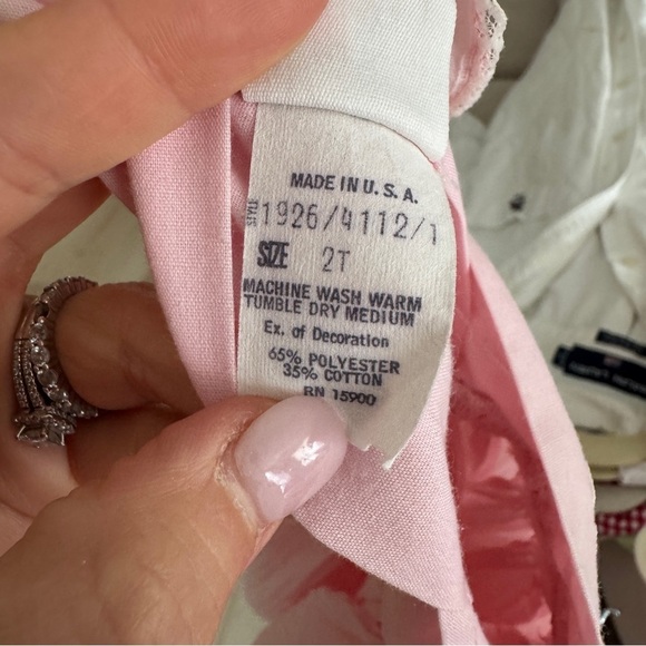 Vintage 1970s Dress Bundle toddler girl pleated embroidered lace ruffle collar - Picture 12 of 13